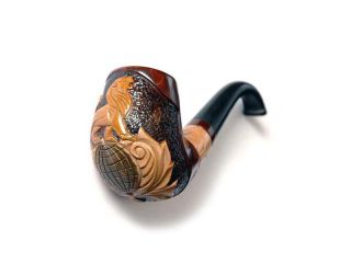 Smoking pipe "Fairy Tale" (a lion on the ball)