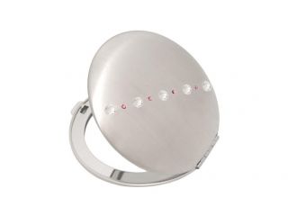 31 lusterko kosmetyczne biały różowy Swarovski crystal cosmetic mirror white pink Kosmetik Taschenspiegel dla Niej gift (1).jpg