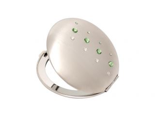 33 lusterko kosmetyczne zielone białe Swarovski crystal cosmetic mirror green white Kosmetik Taschenspiegel dla Niej gift (4).jpg