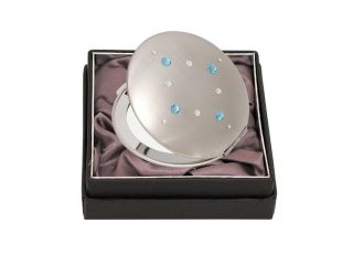 36 lusterko kosmetyczne biały niebieski Swarovski crystal cosmetic mirror white blue Kosmetik Taschenspiegel dla Niej gift (4).jpg