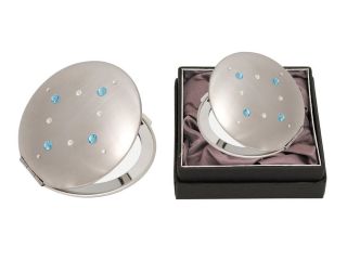 36 (2in1) sw lusterko kosmetyczne biały niebieski Swarovski crystal cosmetic mirror white blue Kosmetik Taschenspiegel dla Niej gift (9).jpg