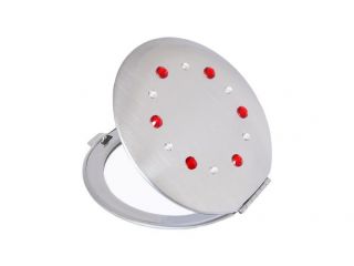 30.3 lusterko kosmetyczne czerwone białe Swarovski crystal cosmetic mirror red white Kosmetik Taschenspiegel dla Niej gift (4).jpg