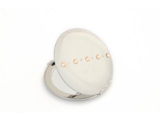 31.3 lusterko kosmetyczne biały beżowy Swarovski crystal cosmetic mirror white peach Kosmetik Taschenspiegel dla Niej gift (11).JPG