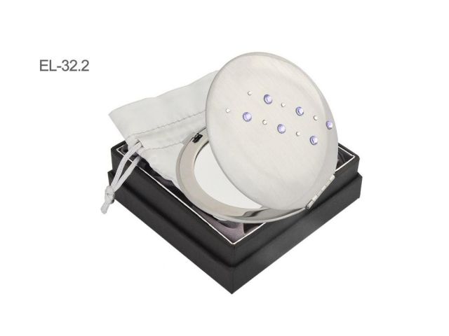 32.2 lusterko kosmetyczne fiolet biały Swarovski crystal cosmetic mirror violet white Kosmetik Taschenspiegel dla Niej gift (6).jpg