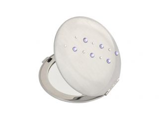 32.2 lusterko kosmetyczne fiolet biały Swarovski crystal cosmetic mirror violet white Kosmetik Taschenspiegel dla Niej gift (4).jpg