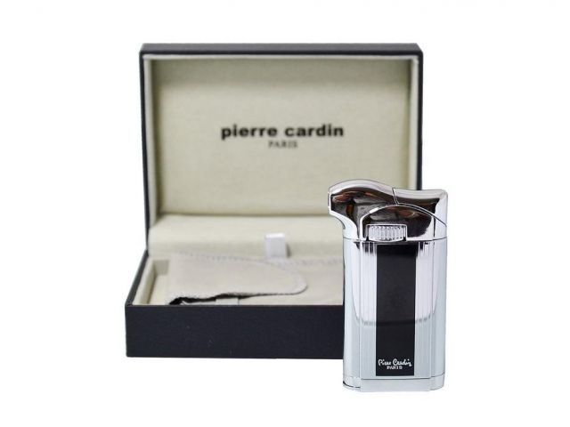 11880 zapalniczka-Pierre-Cardin-Paris-srebrna-czarny-pasek-z-pudełkiem.jpg