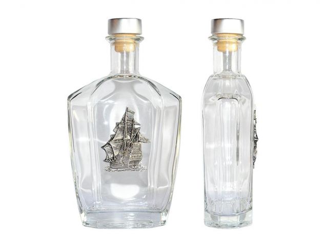 16589 zestaw-do-alkoholu-wódki-sznapsa-Artina-szkło-cyna-karafka-500 ml-cynowa-ozdoba-blaszka-w-kształcie-statku.jpg